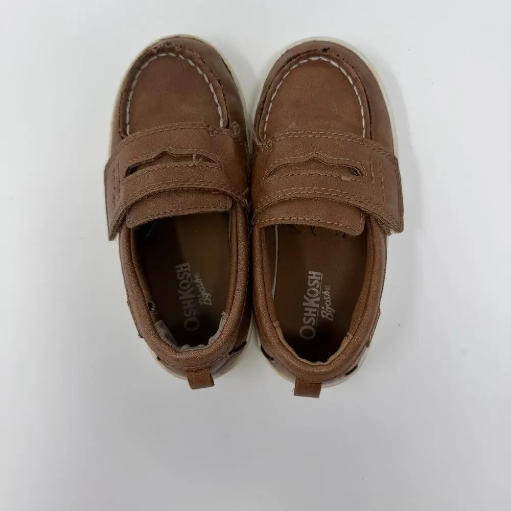 OshKosh B’gosh Toddler Loafers Brown Hook Loop Size 9M
